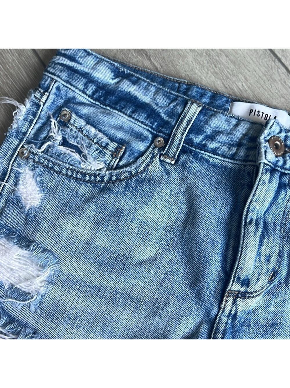 Pistola distressed cut offf denim jean shorts size 26 - Picture 5 of 7